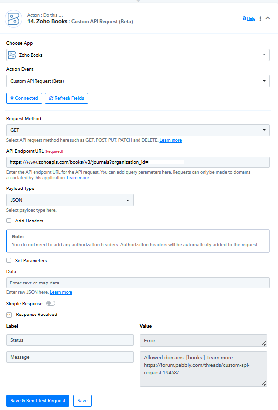 Pabbly Zoho Books Custom API Allowed Domains error.png