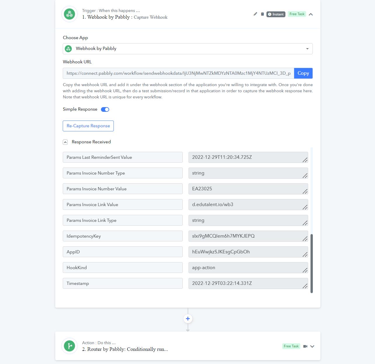 Link can be found in Webhook.jpg