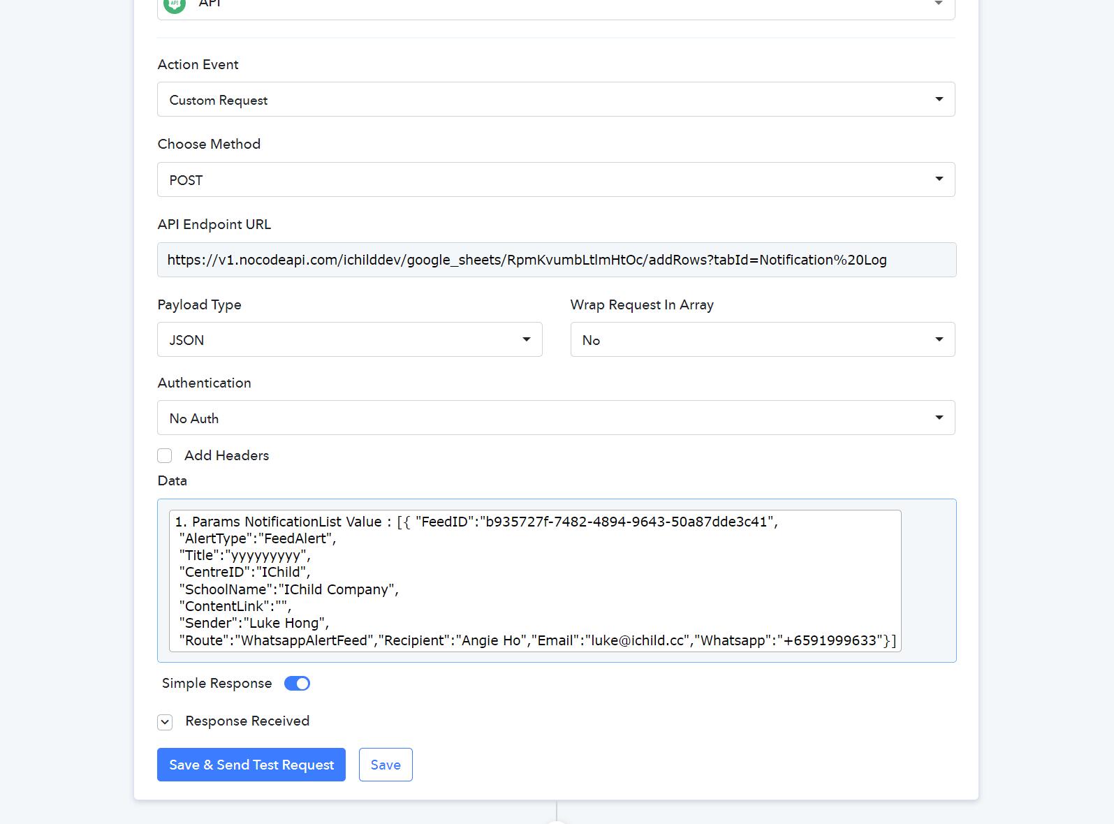 API has different output with same JSOn string format.jpg