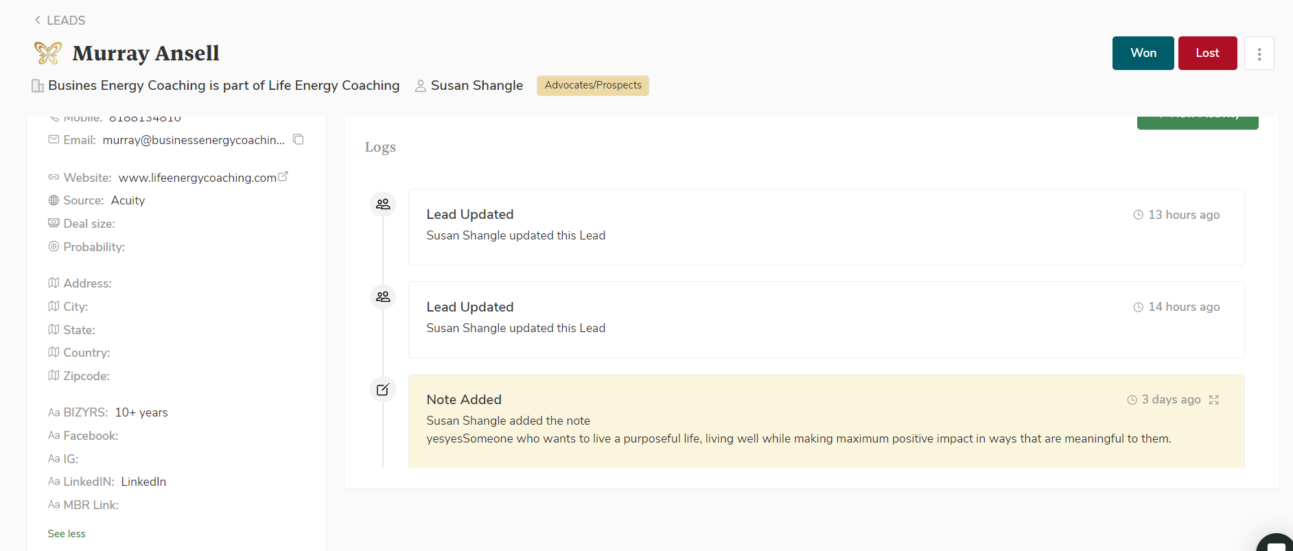 New client Record created by automation Zapier.png
