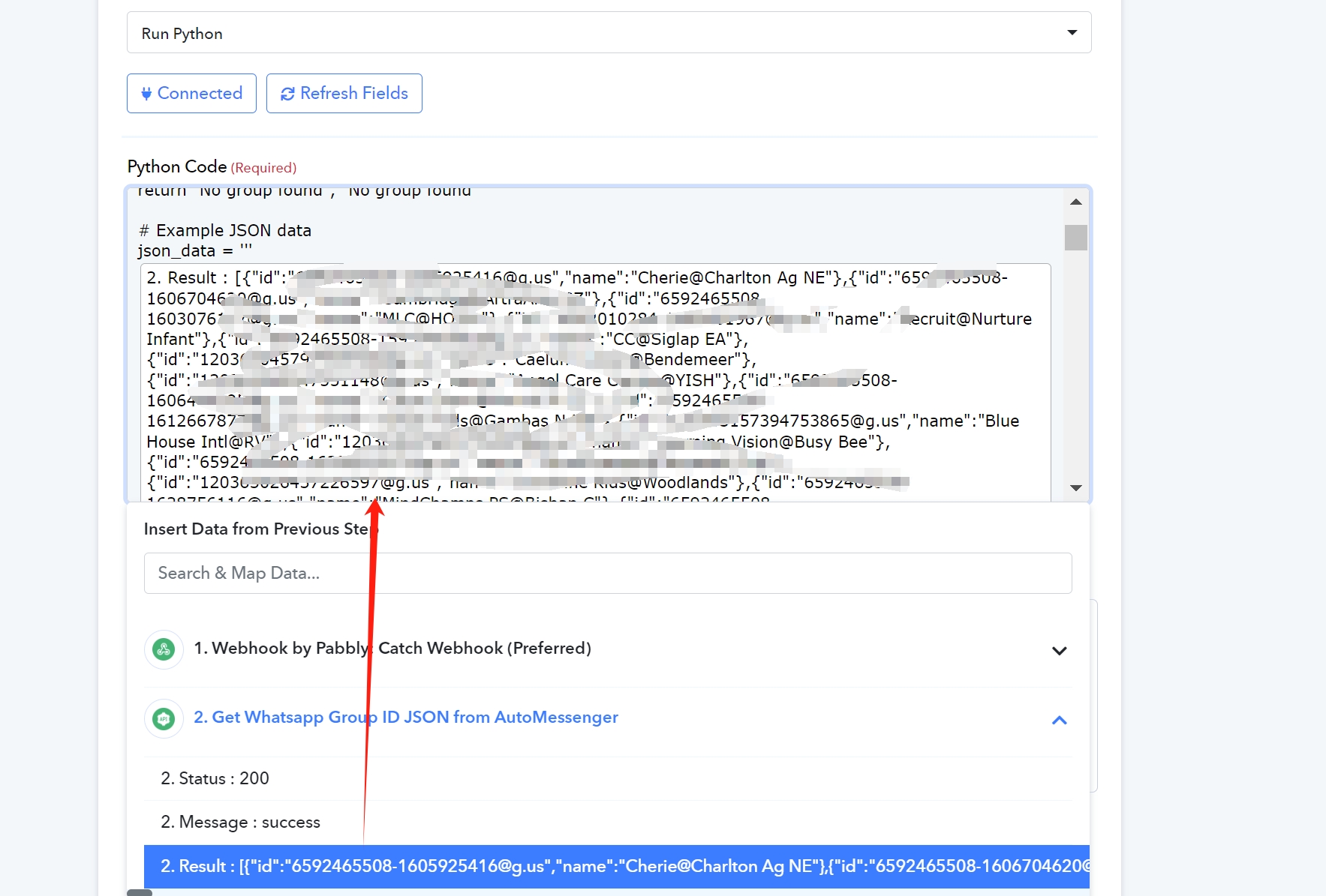 Getting the JSON from the preceding API works at times.jpg